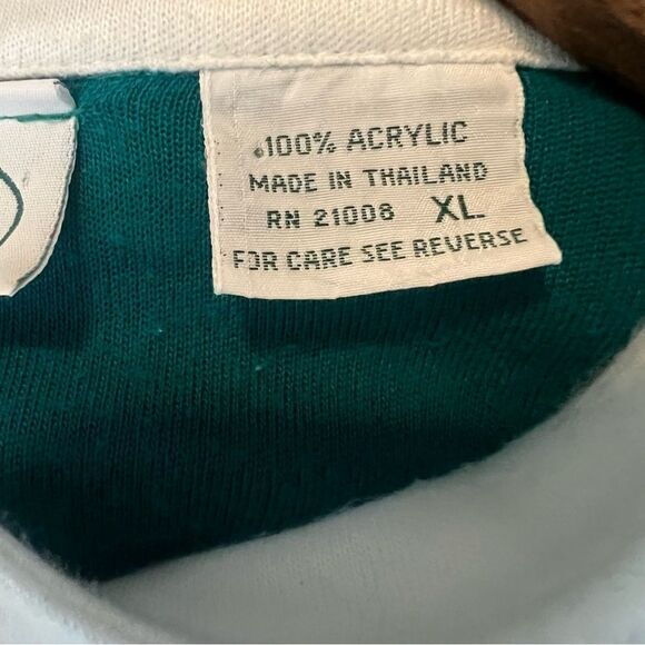 Vintage 80’s Izod Lacoste Green Acrylic Track Jacket XL Full Zip - Picture 12 of 14